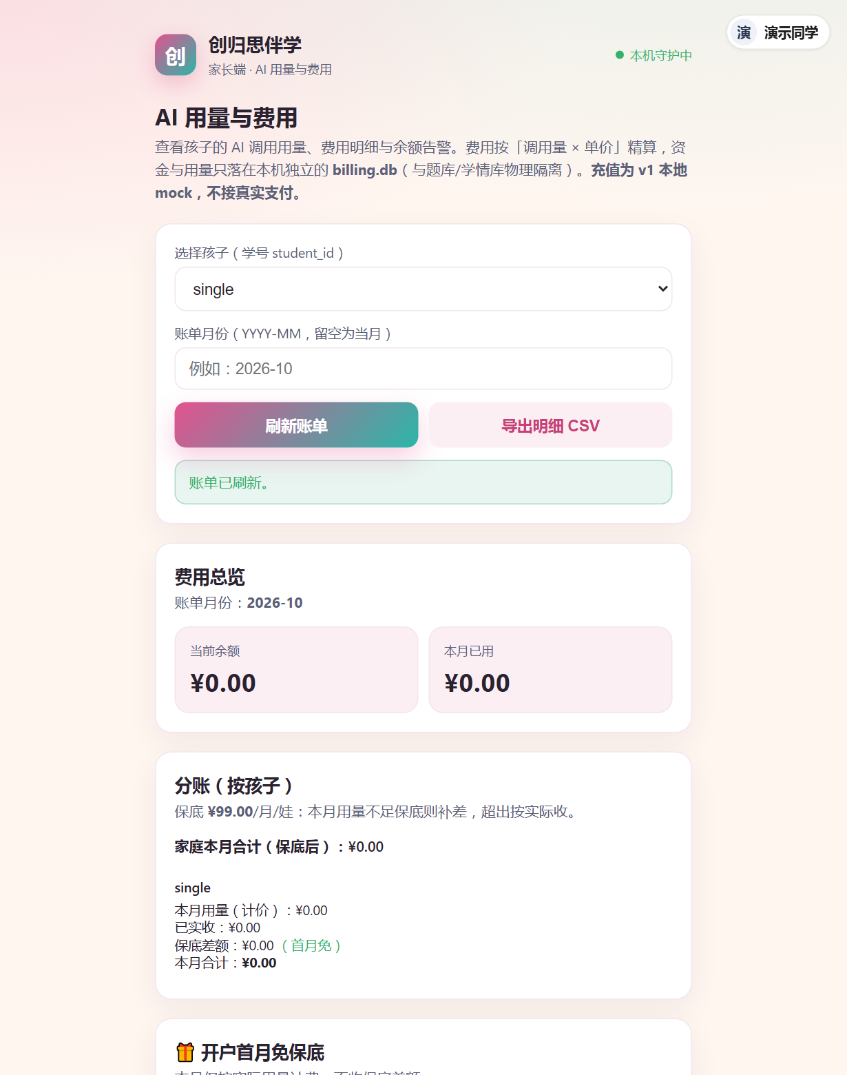 费用总览